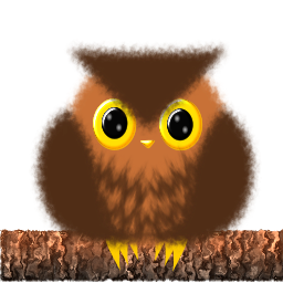 귀여운 fluffy owl perched