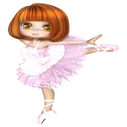 귀여운 빨간 머리 ballerina 만화