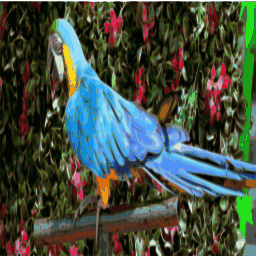 디지털 방식으로 회화 파란 macaw parrot에 분지