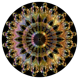 황금 광선 꽃 mandala