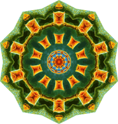 녹색 팔각형 kaleidoscope 본