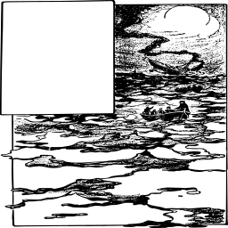 Moonlit 물 장면 와 패널