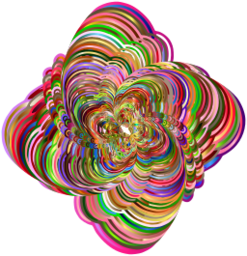multicolored overlapping 나선 petal 본
