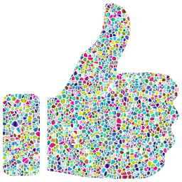 pixelated thumb up sign