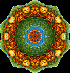 호박 kaleidoscope mandala 패턴