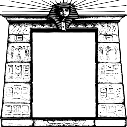 고대 이집트 사원 게이트웨이 프레임 hieroglyphs