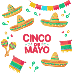 cinco de mayo 파티 sombreros maracas 배너