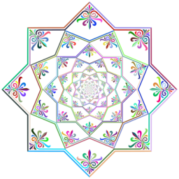 화려한 fleur de lis 스타 mandala starburst