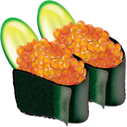 A Sushi 와 Salmon, Avocado 과 Cucumber