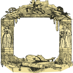 medieval bookplate 프레임 기사와 성