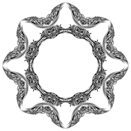 리본 꽃 둥근 구조 국경