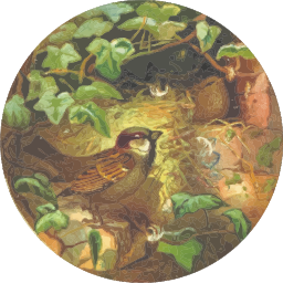 잎 위에 새의 그림