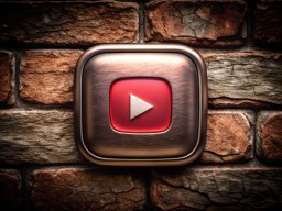 brick wall 위의 youtube button