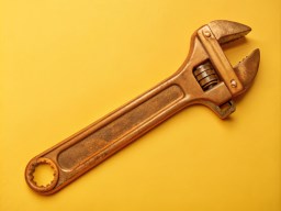 노란색 배경 위의 vector illustration wrench