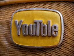 speaker 위의 youtube logo is seen