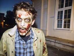 A Man With Blood All Over His Face
