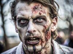 A Man With Blood All Over His Face