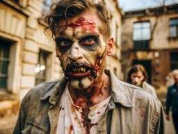 A Man With Blood All Over His Face