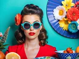 Woman Sitting At a Table with a Plate of Food