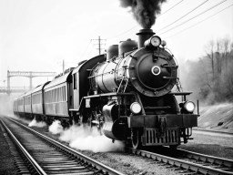 tracks 위의 검은색 와 흰색 photo train