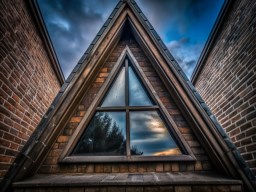 하늘을 배경으로 한 triangle shaped building