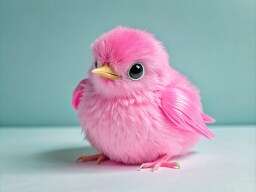 Pink Bird Sitting on Top of a Table