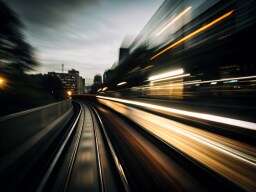 Blur of a Train on the Tracks