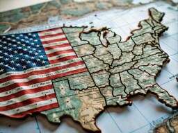 Map with an American Flag on It