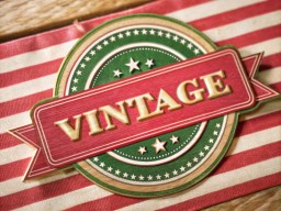 word vintage이 있는 빨간색 와 흰색 flag