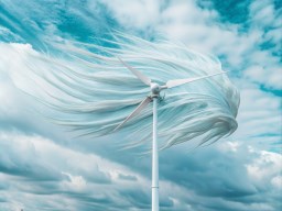 들판 한가운데의 wind turbine