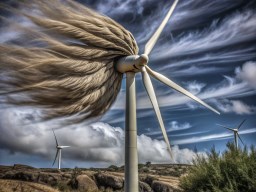 들판 한가운데의 wind turbine