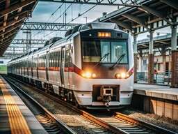 Train Is Coming Down the Tracks At a Train Station