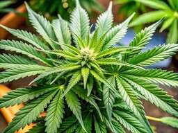 Marijuana Plant in a Pot