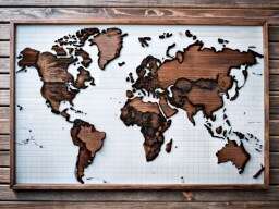 Wooden Wall with a World Map on It