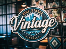 wall bar 위의 vintage logo