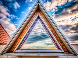 하늘을 배경으로 한 triangle shaped building