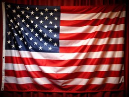 wall theater 위의 american flag hanging