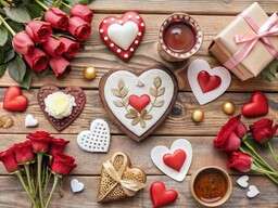 Valentine ' S Day Gift Box with Red Roses, Chocolates and Chocolates