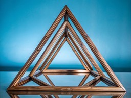 탁자 위의 나무 sculpture triangle
