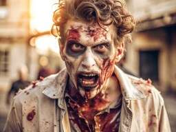 A Man With Blood All Over His Face