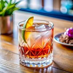 Close Up of a Drink on a Wooden Table