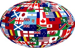flags이 있는 globe