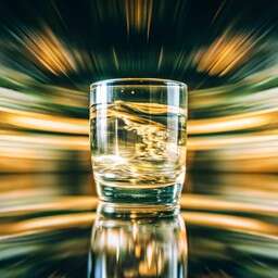 Glass of Whiskey on a Table with a Blurred Background