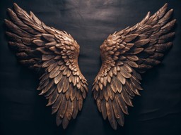 검은색 배경 위의 angel wings
