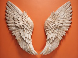 angel wings이 있는 주황색 candle