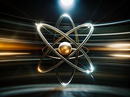 검은색 배경 함께 image atom symbol