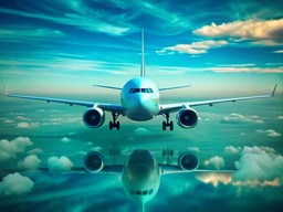 하늘 안의 plane 날고 있는