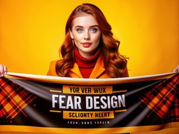 banner 안의 앞 노란색 배경을 들고 있는 여성