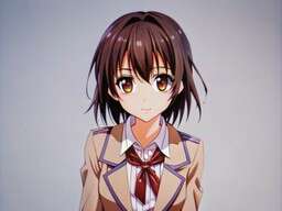 Girl in a School Uniform Standing in Front of a White Wall