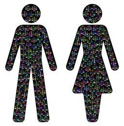 A Male And Female Restroom Sign